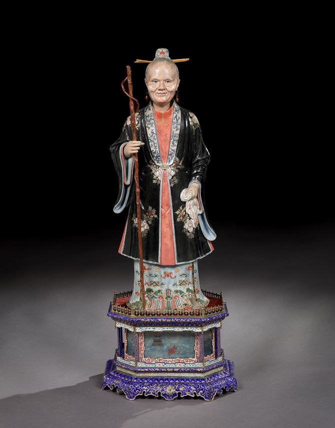 A pair of Chinese export polychrome decorated clay nodding figures | MasterArt